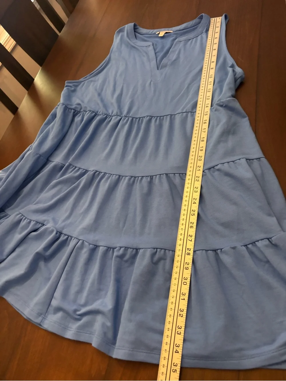 crown & ivy Blue Tiered Sleeveless Dress